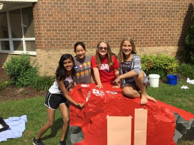6th graders on Kindness Rock