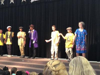 students performing Willy Wonka